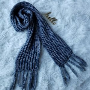 Gray Large Knit Scarf